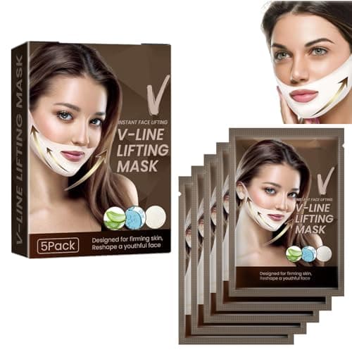 Maschera Linea V,Doppio Mento Riduttore,Maschera Viso Lifting V Line,Maschera Lifting Facciale Doppio Mento,Maschera Riduttore V-Chin Lifting,Maschera Idratante viso V 5PC