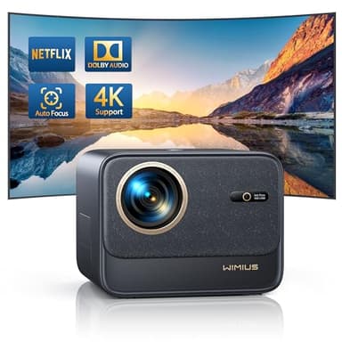 【Netflix Ufficiale/Dolby】Proiettore 4K, 700 Ansi Autofocus/6DKeystone Videoproiettore WiFi Bluetooth, WiMiUS Proiettore 1080P Full HD, Proiettore Sigillato & a Prova di Polvere da Esterno/PS5/HDMI/USB
