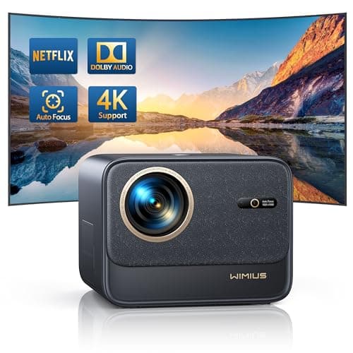 【Netflix Ufficiale/Dolby】Proiettore 4K, 700 Ansi Autofocus/6DKeystone Videoproiettore WiFi Bluetooth, WiMiUS Proiettore 1080P Full HD, Proiettore Sigillato & a Prova di Polvere da Esterno/PS5/HDMI/USB