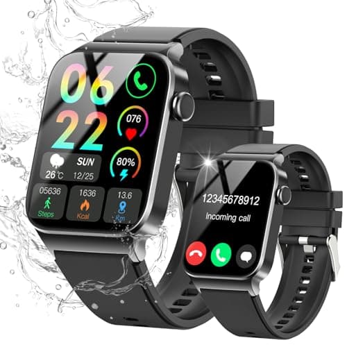 Smartwatch Uomo Donna, 1.85" HD Orologio Smartwatch con Effettua/Risposta Chiamate, 113 Sportive Smart Watch con Contapassi/Sonno/Cardiofrequenzimetro, Impermeabil IP68 Fitness Tracker per iOS Android