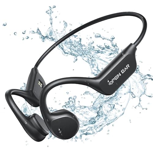 Cuffie a conduzione ossea, cuffie da nuoto impermeabili IPX8 Cuffie auricolari aperte wireless Bluetooth 5.3 Memoria incorporata da 32 GB, Auricolari wireless Cuffie subacquee per nuoto, ciclismo