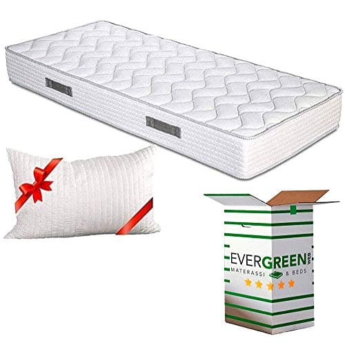EVERGREENWEB Materasso Singolo 80x190 in Waterfoam Alto 20 cm con CUSCINO Memory Foam GRATIS, Ortopedico con DISPOSITIVO MEDICO, Rivestimento Effetto Massaggiante tessuto Antiacaro, per Reti e Letti