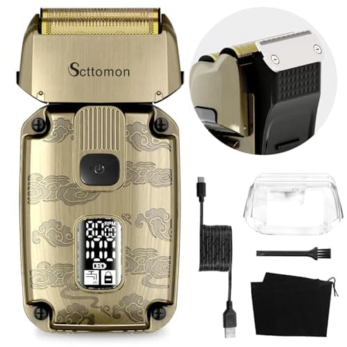 Scttomon Foglio Elettrico Rasoio Rasoio per Gli Uomini Barba Trimmer Rasoio Testa Balda Rasoio Capelli Trimmer Cordless Impermeabile