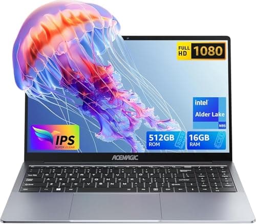 ACEMAGIC Computer portatile da 15,6 pollici 16 GB DDR4 512 GB SSD (espansione 2 TB), Alder Lake N95(fino a 3,4 Ghz) Portatile, 1920 x 1200, HDMI,WiFi6,2.4 G/5G, USB 3.2 e Tipo C