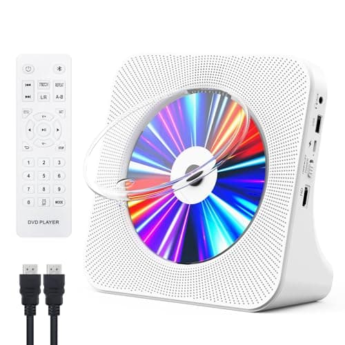 Gueray Lettore CD Bluetooth Lettore DVD HDMI Lettore CD da tavolo con Copertura Antipolvere Lettore CD con Altoparlante Telecomando Radio FM Riproduzione USB 3,5 mm AUX