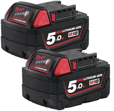 Milwaukee M18B5 - Batterie agli ioni di litio da 18 V 5,0 Ah (confezione doppia)