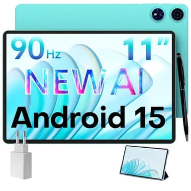 TECLAST P50AI Tablet 11 Pollici 90Hz Tablets Android 15, New AI Algorithm, 2GHz Octa-Core, 16GB RAM 128GB ROM/4TF, HDMI-TypeC, PC Mode, 13MP/7000mAh/Widevine L1/BT5.4, Tablet con Penna+Custodia, 2025