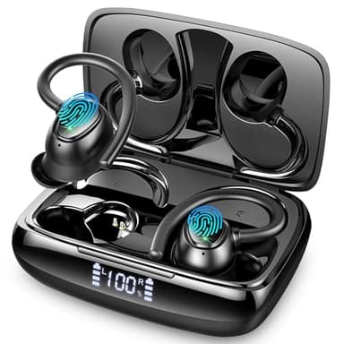 Cuffie Bluetooth, 48H Auricolari Bluetooth 5.3 Sport con Stereo HiFi, Cuffie Wireless Bluetooth con HD Riduzione Rumore Mics, Cuffiette Bluetooth IP7 Impermeabili, Cuffie Sport per iOS/ Android, Nero