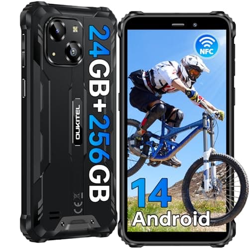 OUKITEL WP32 PRO Rugged Smartphone Android 14 (2024), 24(6+18) GB RAM+256GB ROM/1TB Telefono Indistruttibile, 6300mAh, 6.0" HD Cellulare da Lavoro Antiurto, 20MP Camera, IP68/IP69K, 4G Dual SIM/NFC
