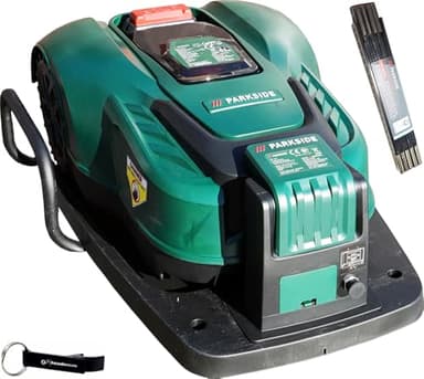 HEADNMORE® Bundle – Parkside® 20 V robot tosaerba Smart PAMRS 1000 + metro e portachiavi