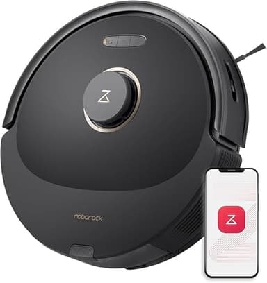 roborock Q8 Max Robot Aspirapolvere Spazzola DuoRoller, Evitare le Barriere IA, LiDAR, 5500 Pa, Area di Pulizia 300㎡, Serbatoi d'acqua Controllati Elettricamente Per una Migliore Pulizia, Nero