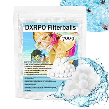 DXRPO Sfere Filtranti per Piscina, Filtro Piscina da 700g per Filtro a Sabbia per Piscina, può Sostituire 25 kg di Sabbia per Filtro Piscina, per Pompa Piscina, Pompa a Sabbia per Piscina.(Bianco)