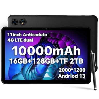 UMIDIGI 2024 Nuovo Rugged Android Tablet 11" più Leggero di altri,Schermo 2K 16GB+128GB(TF 2TB)10000mAh impermeabile Tablet con Sim,Active T1 Versatile Tablet con sim telefonica e wifi/8Core/16MP/GPS