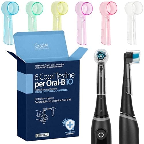 Copri Testine Compatibili con Oral B iO – Protezione su Misura per Testine Spazzolino Elettrico iO 3 4 5 6 7 8 9 10 – Custodia Igienica Rigida per Viaggio e Casa