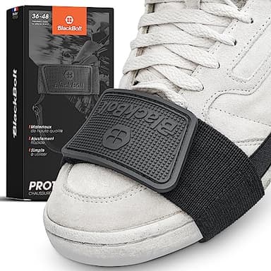 BlackBolt® Protezione Scarpe per Leva Moto, Aramide, Copriscarpe per Macchie, Accessori Regolabile dal 36 al 48, Protettore Uomo Donna