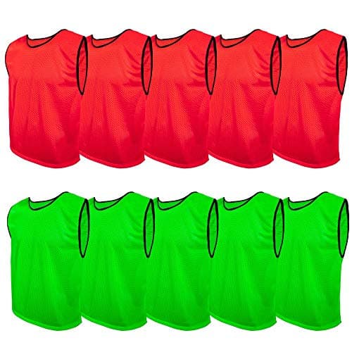 SPORTSBIBS 10x Pettorine da Allenamento Pettorina da Calcio, pettorine per Bambini, juniores e Adulti, Gilet, più di 10 Colori, Maglietta da Corsa Sportiva, Universale XS S M L XL XXL
