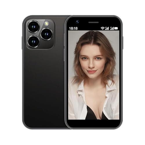 Hipipooo Mini Smartphone sbloccato telefono cellulare 4G da 3,0 pollici, doppia SIM, batteria da 2000 mAh, doppia fotocamera, Android 10.0 quad-core, telefono di backup(nero,3GB+64GB)