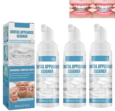 Detergente per apparecchi orali, Detergente in Schiuma per allineatori organici, Detergente per la Pulizia 'apparecchio Orale,Schiuma detergente per apparecchi orali,protesi,fermi e allineatori (1pcs)