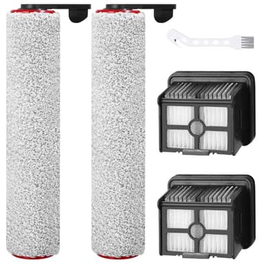 Rullo spazzola di ricambio compatibile con l'aspirapolvere Dreame H12 Pro - 2 rulli spazzola + 2 filtri + 1 spazzola per la pulizia, Adatto a tutti i tipi di pavimento come marmo, legno, pietra