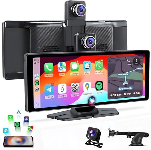 CarbyNeVo D3 Pro - Autoradio CarPlay Wireless 10.26" con Dashcam Auto 4K - Schermo CarPlay - Android Auto - Telecamera Retromarcia Wireless - Monitor Auto Touch - Sistema Multimediale Bluetooth