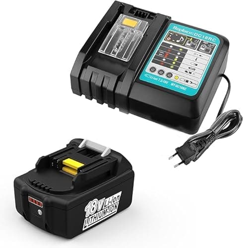 XNJTG 5,5Ah 18V Batteria per Makita 18V con Caricabatterie DC18RC per Makita 18V BL1850 BL1850B BL1860 BL1860B BL1840 BL1830 LXT400 DC18RC DC18RA DC18RD