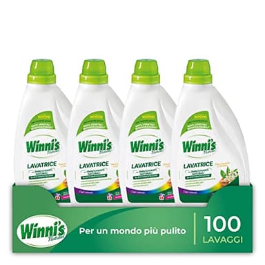 Winni's - Detersivo Lavatrice Ipoallergenico Color in Ecoformato, 100 Lavaggi, con Smacchianti Naturali da Biofermentazione e Materie Prime di Origine Vegetale, 1125 ml x 4 Confezioni