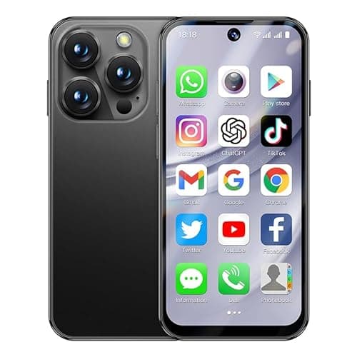 Hipipooo Mini smartphone 4G, doppia SIM, schermo da 3,88 pollici, doppia fotocamera da 2,0+5,0 MP, batteria da 1950 mAh, mini telefono Android 12 per bambini(nero,3GB+32GB)