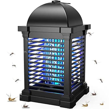 PALONE Lampada Antizanzare Elettrica, 4300V Zanzariera Elettrica Insetticida con Luce UV, Antizanzare Impermeabile IPX4 con 1 Spazzola per la Pulizia, per Esterno ed Interni, 100?