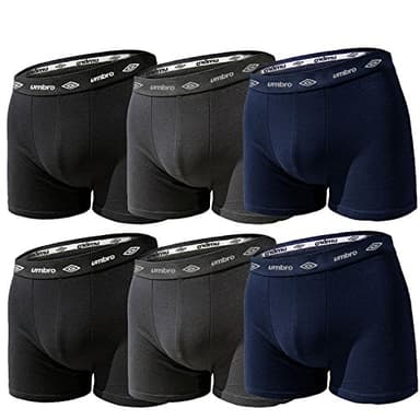 Umbro Set 6 Pezzi Boxer Uomo in Cotone Elasticizzato Art. 701 (colorato, 7/XXL)