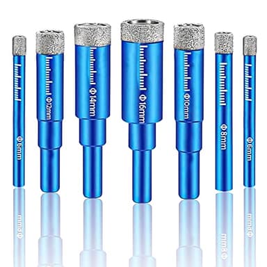 kajkey® punte diamantate gres porcellanato, 7 pezzi, punte per granito, Punte Trapano Diamantate, trapano, per Gres Porcellanato, Piastrelle, Vetro, Ceramica, Pietra, diamante fine Drill Bit