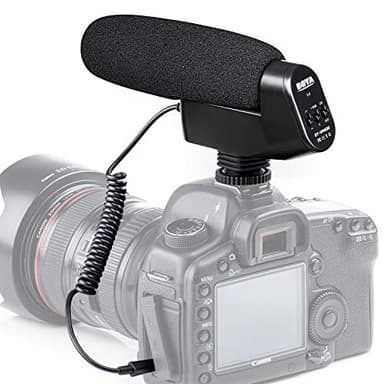 Boya BY-VM600 - Microfono cardioide direzionale a condensatore da 3,5 mm, microfono per intervista, per fotocamere Canon Nikon Sony Pentax DLSR (parabrezza in schiuma e pelliccia inclusi)