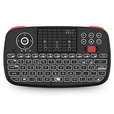 Rii Mini i4 Wireless + Bluetooth (layout ITALIANO) - Mini tastiera retroilluminata con touchpad compatibile con Smart TV, TV Box, Tablet, Smartphone, Console, PC, Fire TV, Raspberry
