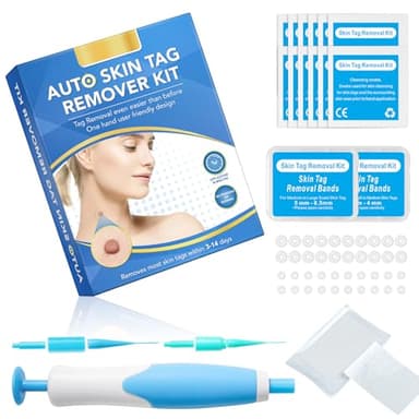 ZOCONE Rimozione Della Verruca Peduncolare Kit, 2-8 mm Rimozione Dell'etichetta della Pelle Set, 2 in 1 Auto Skin Tag Remover Penna per Rimozione Delle Etichette Della Pelle