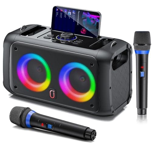 JYX Cassa Karaoke con 2 Microfoni, Karaoke Professionale Completo, Karaoke Altoparlanti Bluetooth Cantanti PA Sistema Portatile, Supporta Bluetooth/TF/USB/AUX/TWS