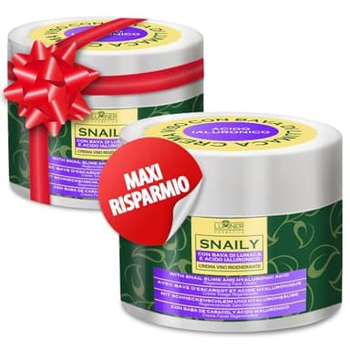 Crema Viso Bava di Lumaca 300ml, Crema Viso Antirughe Idratante con Bava di Lumaca al 70% e Acido Ialuronico Puro, Formula Naturale ad Azione Antimacchia e Antietà con Vitamina C LUMINER