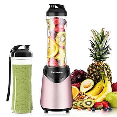 La Rêveuse Frullatore Personale Mini-size Blender con 2 Bottiglie Portatili 550ml,senza BPA,2 Coperchi da Viaggio,Mixer per Smoothie,Rosa (Pink)