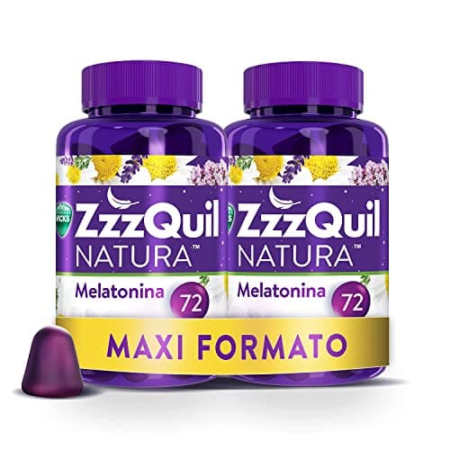 Zzzquil Natura Integratore Per Il Sonno, Con Melatonina Per Dormire Ed Estratti Di Lavanda, Valeriana E Camomilla. Maxi Formato 2X72 Pastiglie Gommose