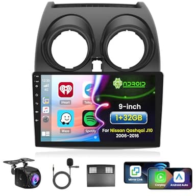 [2G+64G] Hikity Wireless Carplay Autoradio per Nissan Qashqai J10 2006-2016 9Pollici Android 13 Radio Stereo Auto con Navigatore GPS Android Auto WIFI HI-FI Bluetooth FM RDS Telecamera Posteriore