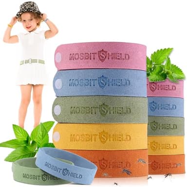 Braccialetto Antizanzare,12PCS Braccialetti Repellenti per Zanzare,Insetti Repellente Bracciale per Campeggio e Attività all'Aria Aperta,100% Privi di Sostanze Tossiche,Regolabile per Bambini e Adulti