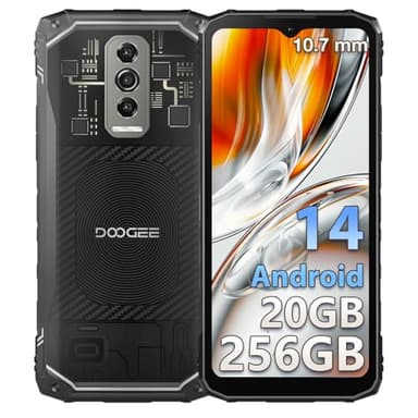 DOOGEE Blade 10 Ultra Rugged Smartphone, 20(8+12) GB+256GB/2TB TF Smartphone Android 14 Telefono Indistruttibile, 10.7mm Ultrasottile 6.56" HD+ 90Hz, 50MP+8MP, 5150mAh, NFC/4G/Face ID/GPS