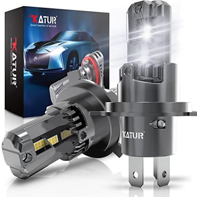 KATUR H4 LED Lampadine Fari per Auto, Canbus 90W 18000LM 6000K Bianco Senza Fili Plug & Play LED H4 9003 HB2 Abbaglianti e Anabbaglianti 400% Luminosità 1:1 Mini Dimensioni, 2pcs Lampadina H4