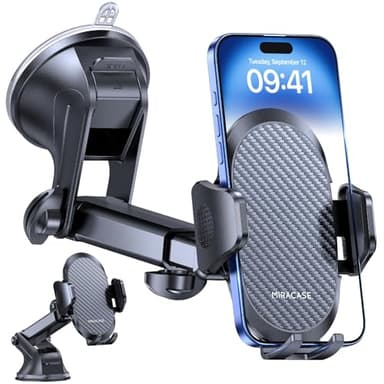 Miracase Porta Cellulare Auto [2025 Strong Aspirazione Ventosa] Supporto Telefono Auto 360° Rotazione Porta Telefono per Cruscotto & Parabrezza Universale Automobile Adatto Smartphone da 4-7.2"