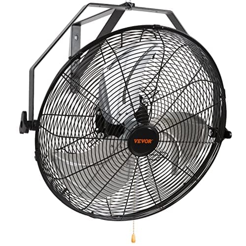 VEVOR Ventilatore da Parete, 44,6 cm 3 Velocità ad Alta Velocità, Ventilatore da Parete Industriale Oscillante Impermeabile, Commerciale o Residenziale per Magazzino, Serra, Officina, Patio, Nero