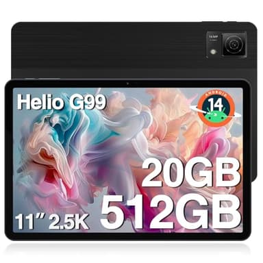 DOOGEE T40 Tablet 11 Pollici, 2.5K 20GB RAM+512GB ROM/TF 2TB Android 14 Tablet, Helio G99 Octa Core Tablet Android, Tablet con sim, 4G Dual SIM, Face ID/8580mAh/16MP+8MP/BT5/GPS/GMS/OTG/Type-C, Nero