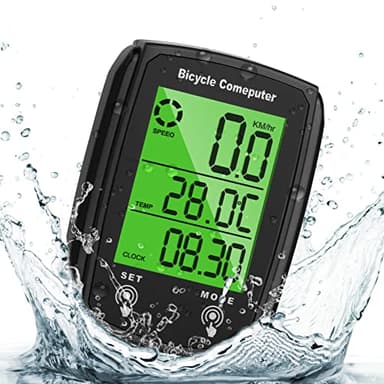 URAQT Computer di Bicicletta, Impermeabile Bici Computer con 19 Funzioni, Ciclocomputer con LCD Display Retroilluminato e Supporto, Controllo Tattile, per Distanza di Tracciamento, Velocità