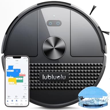 Lubluelu Robot Aspirapolvere Lavapavimenti con Mappatura 4500Pa, Robot Lavapavimenti e Aspirapolvere, Robot Vacuum Mop 3 in 1 per Pavimento e Peli Animali