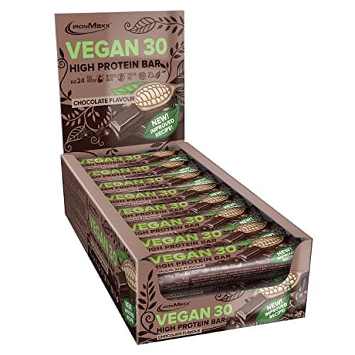 IronMaxx Vegan 30 Protein Bar - Barrita Proteica Vegana - Gusto: Cioccolato - 24 x 35g (Confezione Da 24 Barrette)