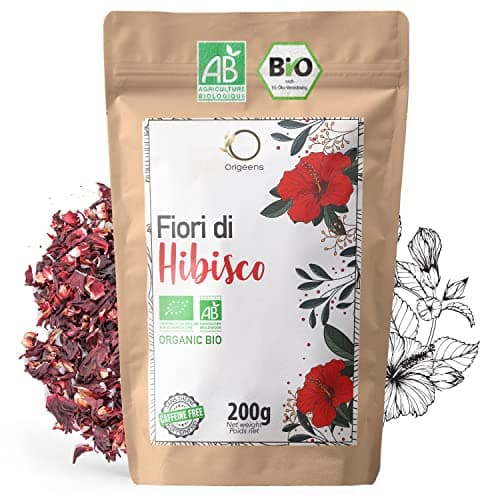 IBISCO BIO 200g | Fiori di Ibisco per Tisane a Freddo, Karkade Infuso, Infusi Freddi | Tisana Drenante Cura Detox