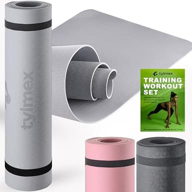 Tappetino Palestra in TPE Antiscivolo - Ideale per Yoga, Pilates e Fitness | Spessore 6mm, Dimensione 183x61cm - Grigio