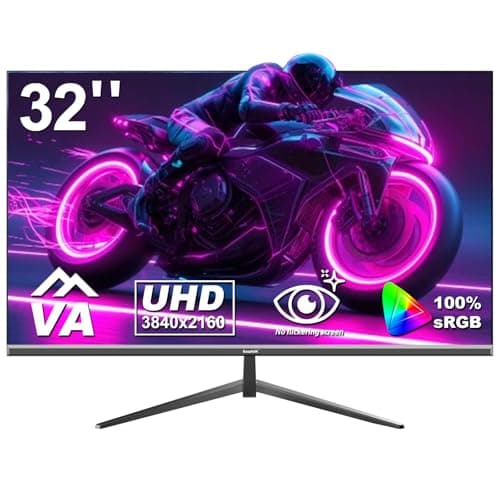 Gawfolk Monitor 32 Pollici 4K 60 Hz PC Schermo Senza Cornice per Computer (3840 × 2160p) Tecnologia Eye Care, Supporta VESA, HDMI, DP